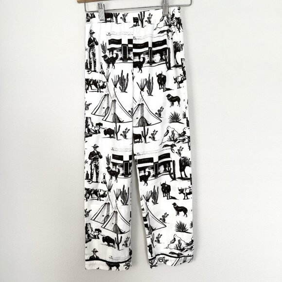 Katie Kime Marfa‎ Toile Pajama Pants Girls Size 10 Preppy Texas Western Rustic - Picture 1 of 7